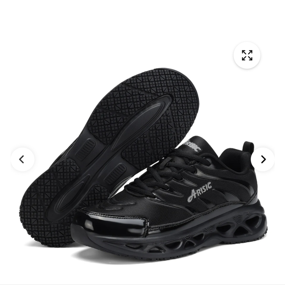 Mens Arisic Anti-slip work shoes, breathable walking sneakers, restaurant